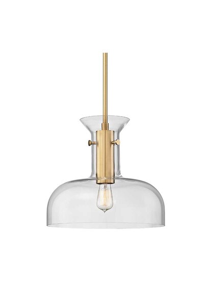 Coffey Medium Pendant in Aged Brass.